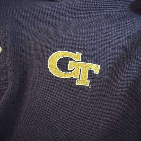 Men’s Georgia Tech navy blue embroidered logo collared polo SS collar shirt XL - Picture 4 of 4